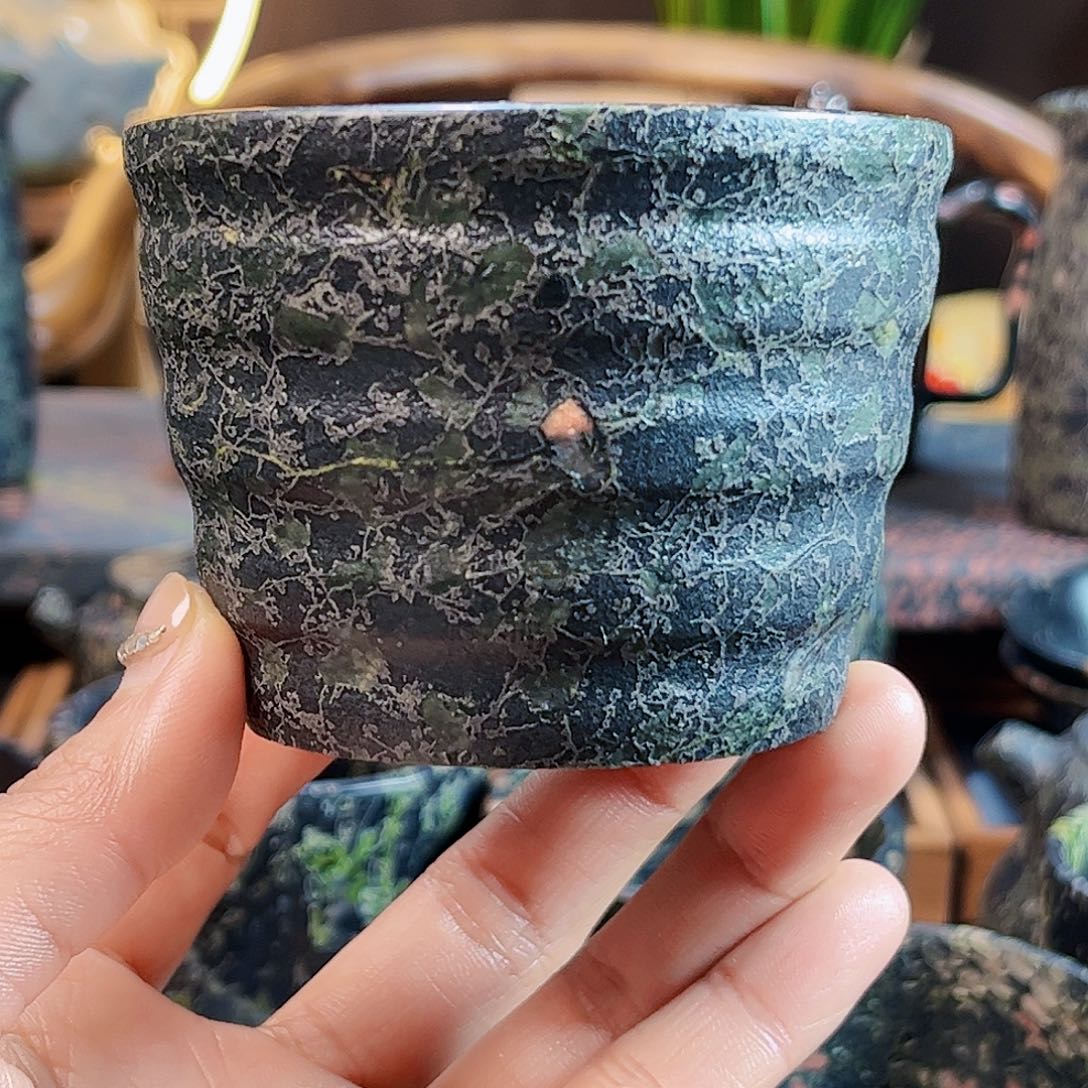 文人雅器安山玉茶杯