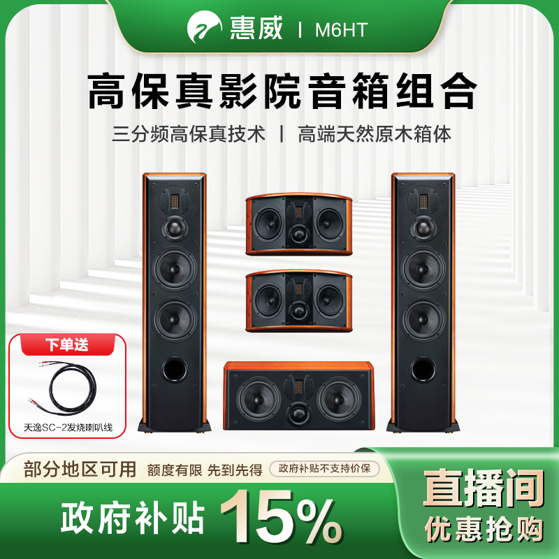 HIVI/惠威【地方补贴】M6HT家庭影院音响5.0声道HiFi高保真落地音箱
