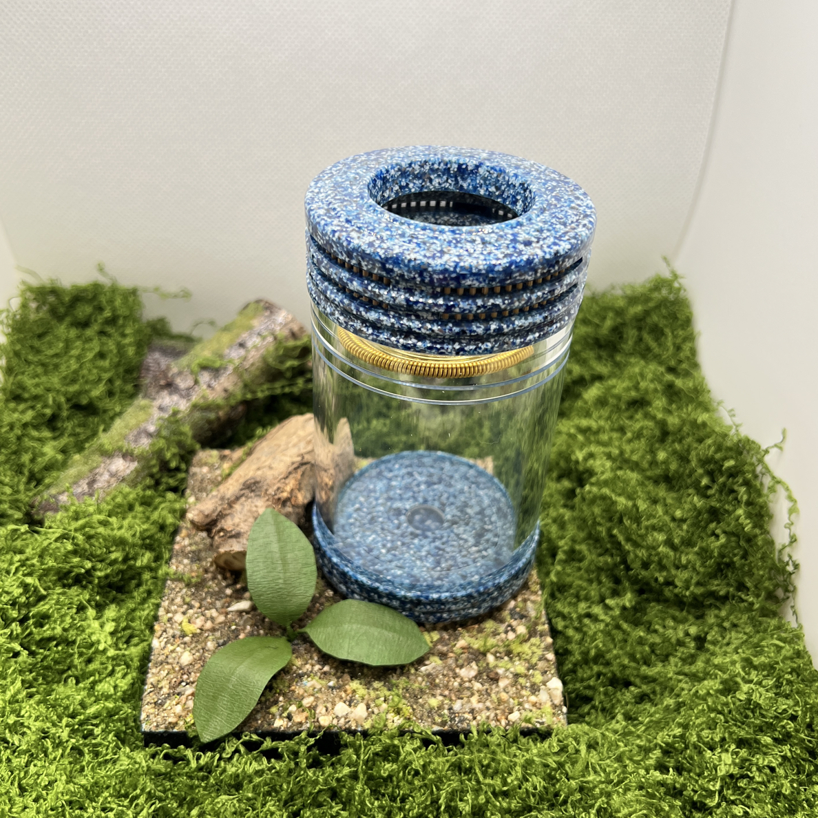 玩物甄选全青花独孔竹丝蝈蝈本叫罐蝈蝈罐子鸣虫虫具配簧配布套