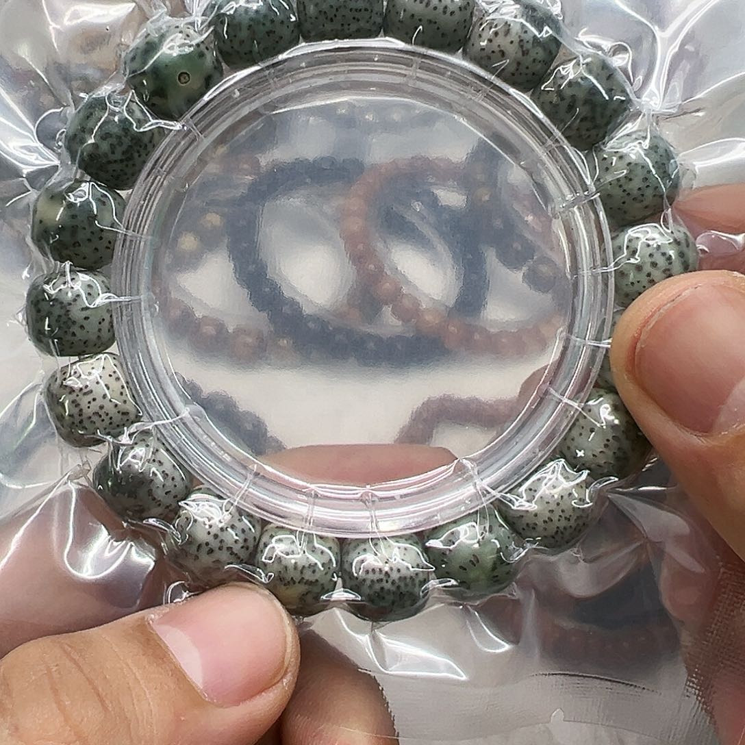 星月菩提手串46快乐星月菩提单圈绿12×11