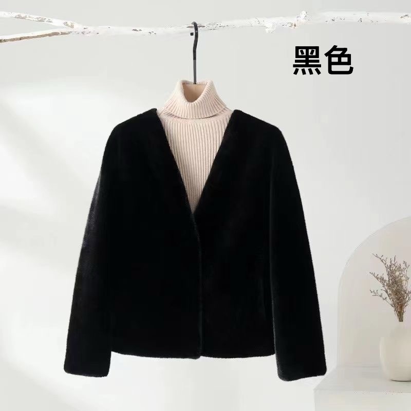 柔软保暖舒适百搭貂绒外套妈妈穿轻便时尚开衫888