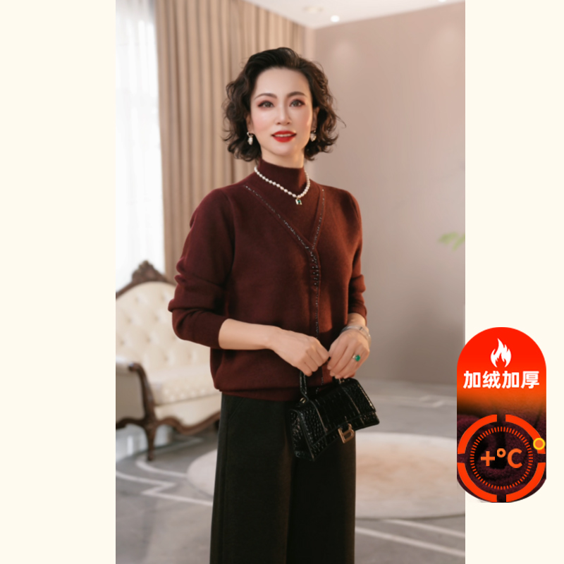 妈妈装冬装2025年新款针织衫时尚上衣服气质中年女装毛衣
