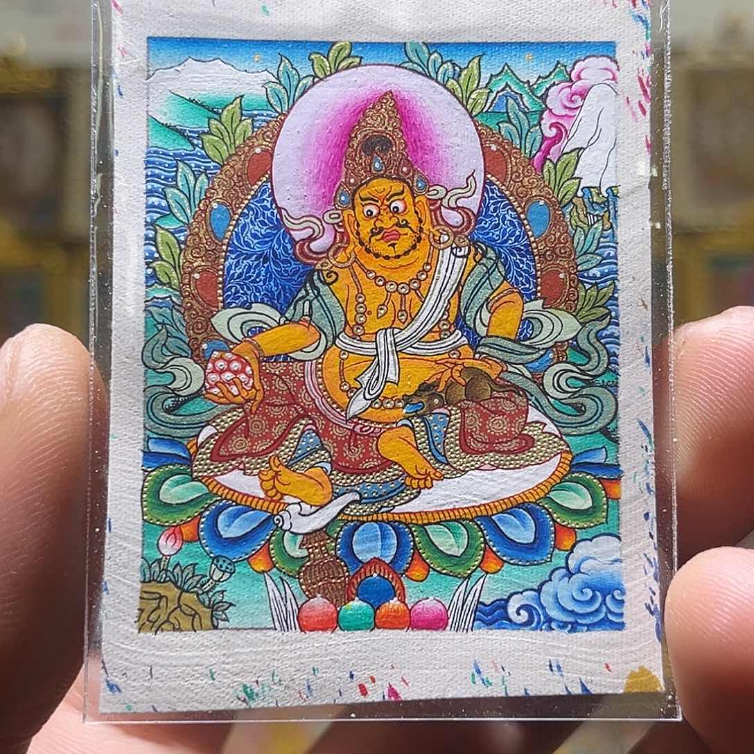 吊坠青海热贡纯手绘黄财