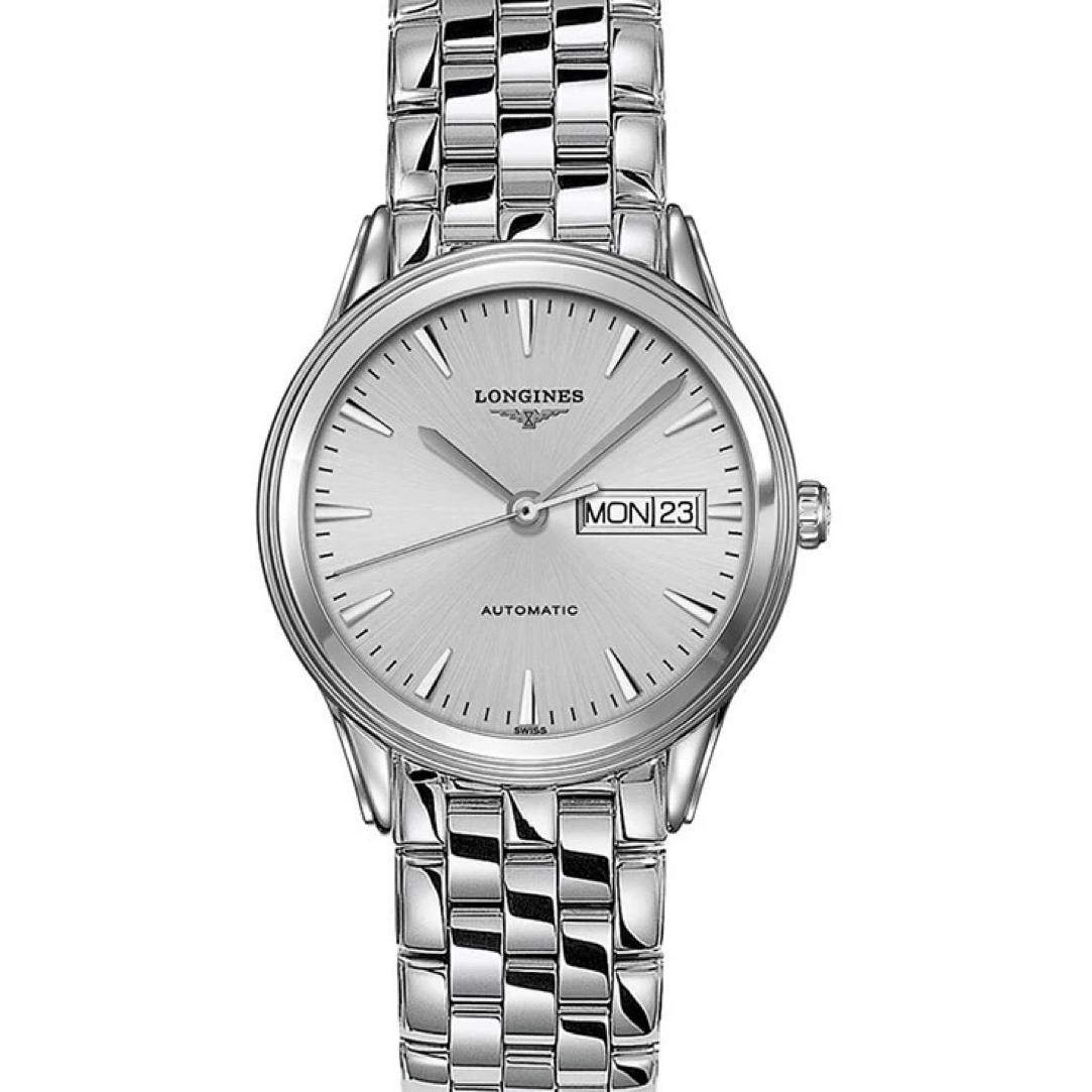 99新 Longines/浪琴 军旗899/表径38.5mm/双历灰盘机械男表