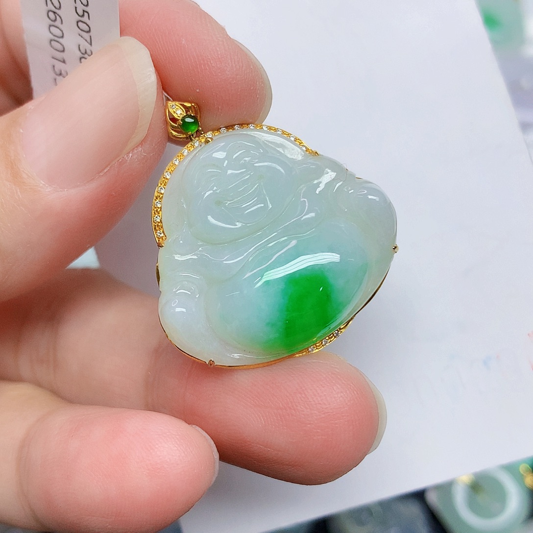 翡翠18K金镶嵌颈饰478885