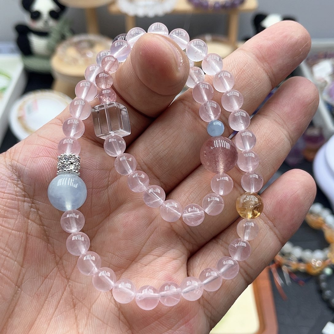 水晶手链未镶嵌粉水晶