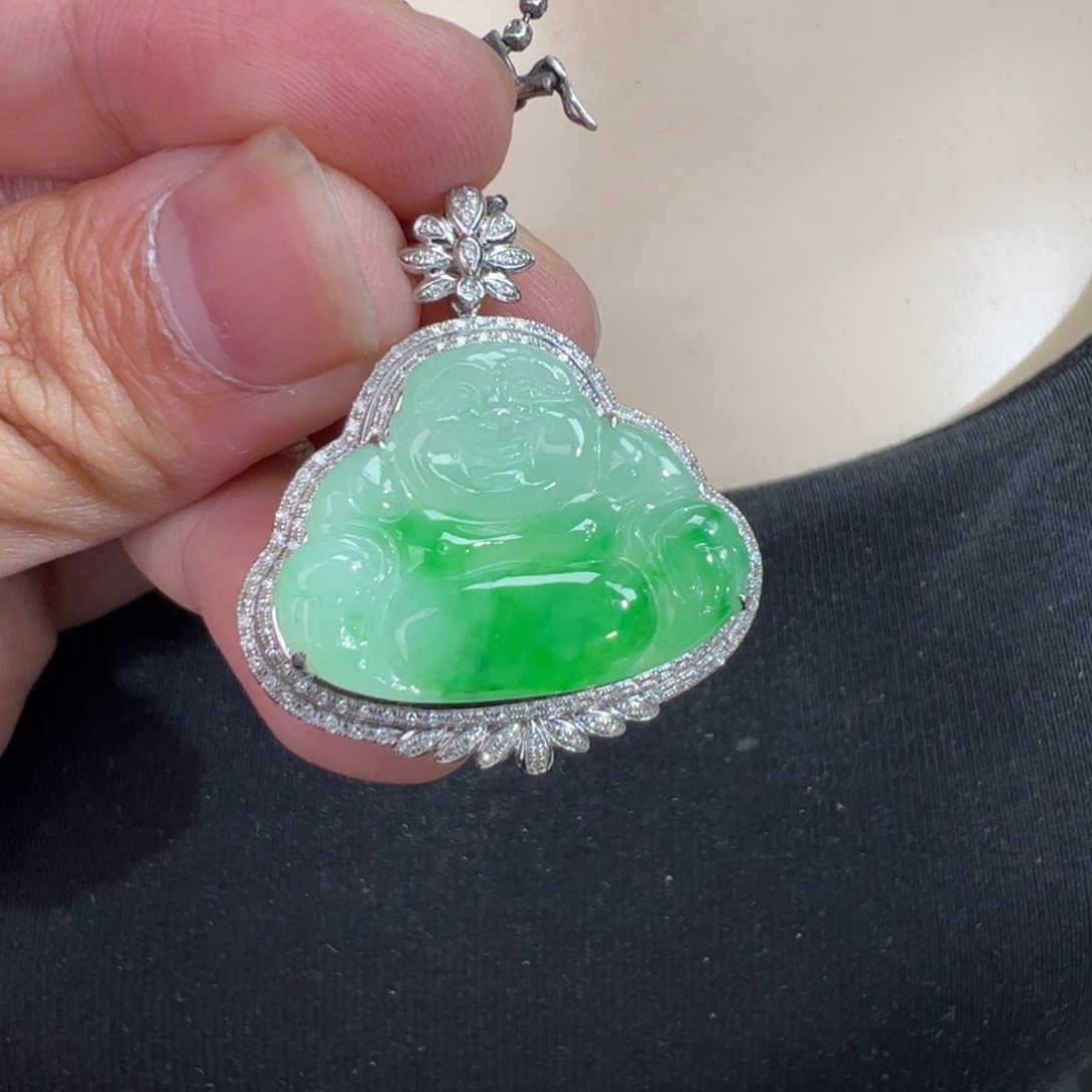 小***許翡翠18K金镶嵌吊坠(不含链)