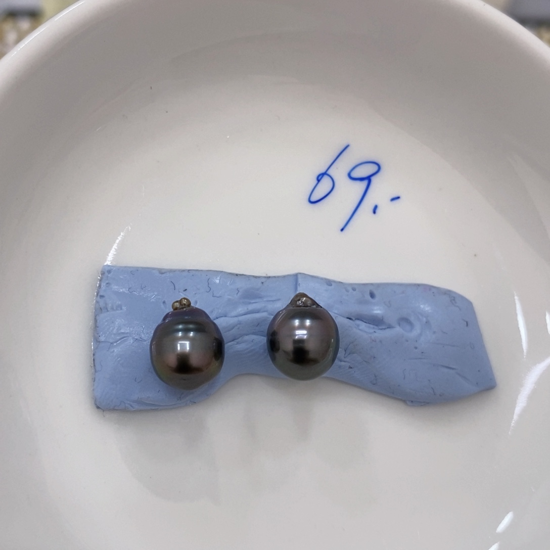 海水珍珠裸珠未镶嵌大溪地对珠9-10华