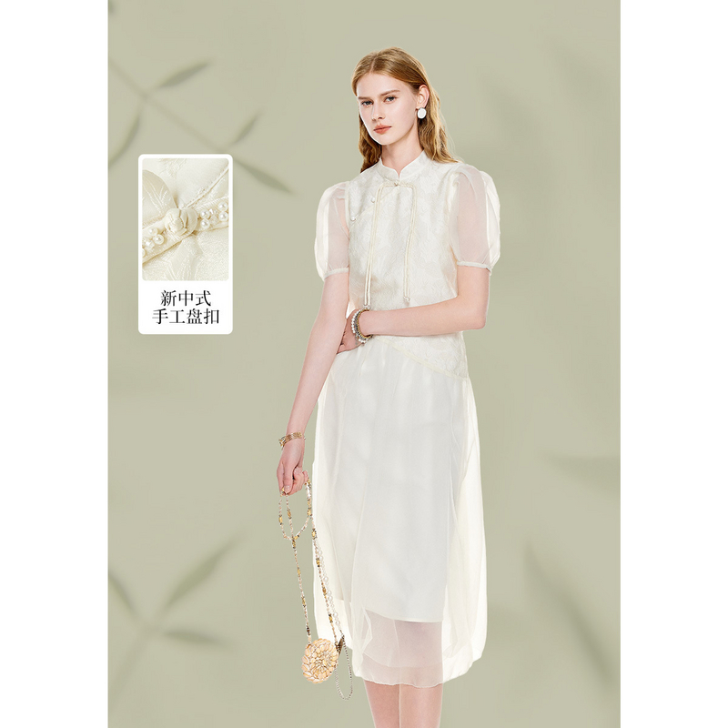 MISSCOCOON夏新中式泡泡纱连衣裙0216