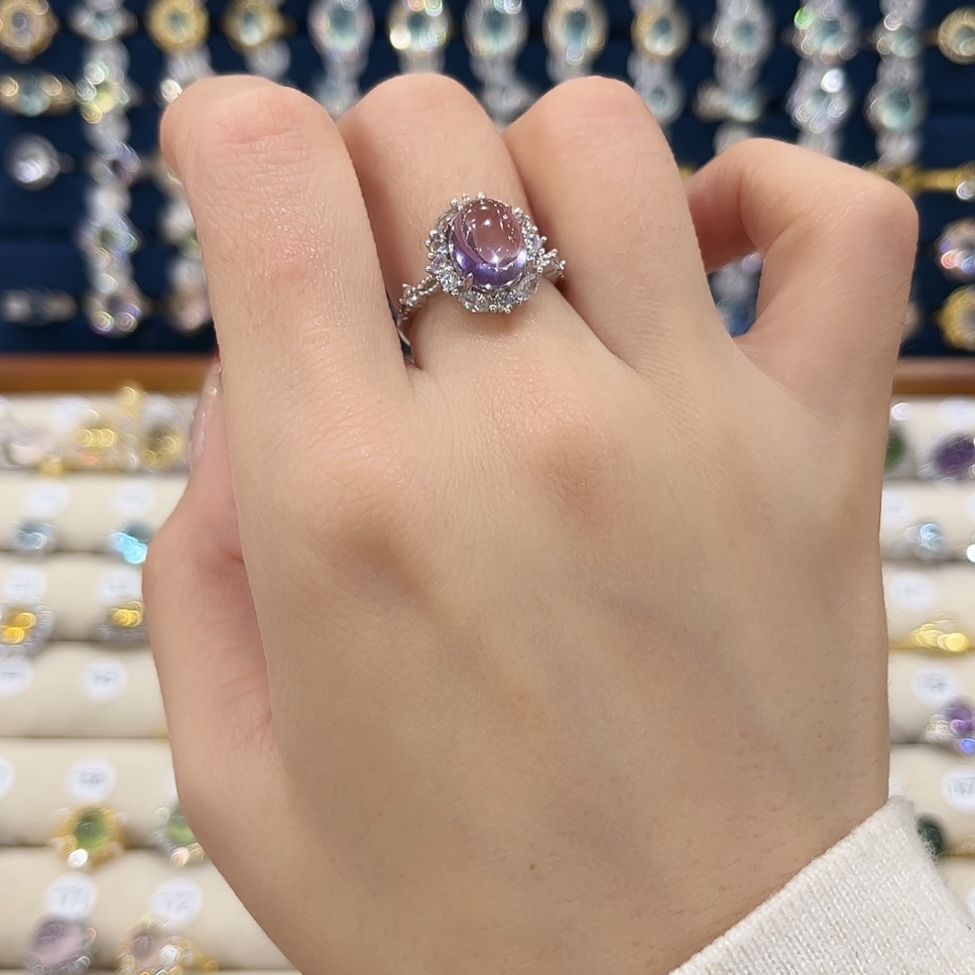 紫晶女款银S925镶嵌锦****?戒指1
