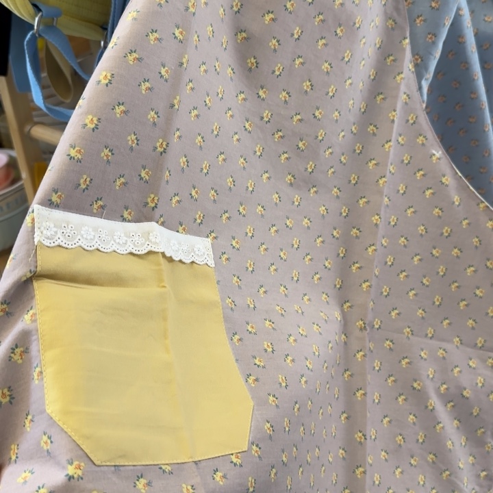 ****心韩式小碎花挂脖围裙