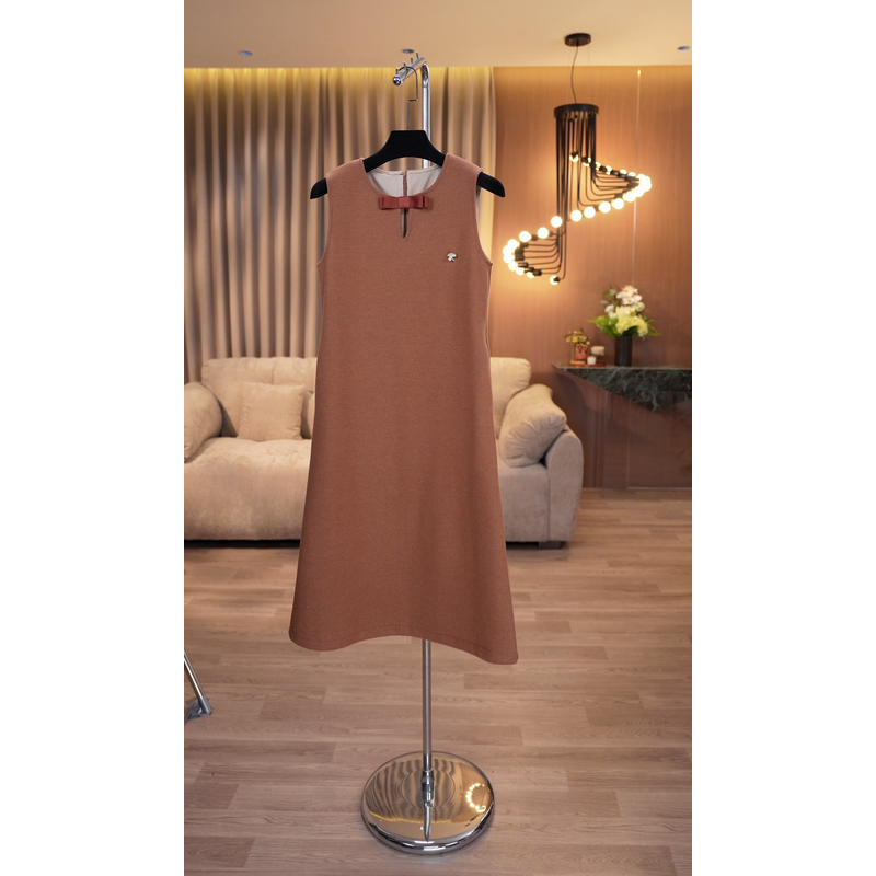 时尚小香风无袖烫钻连衣裙百搭款女装24