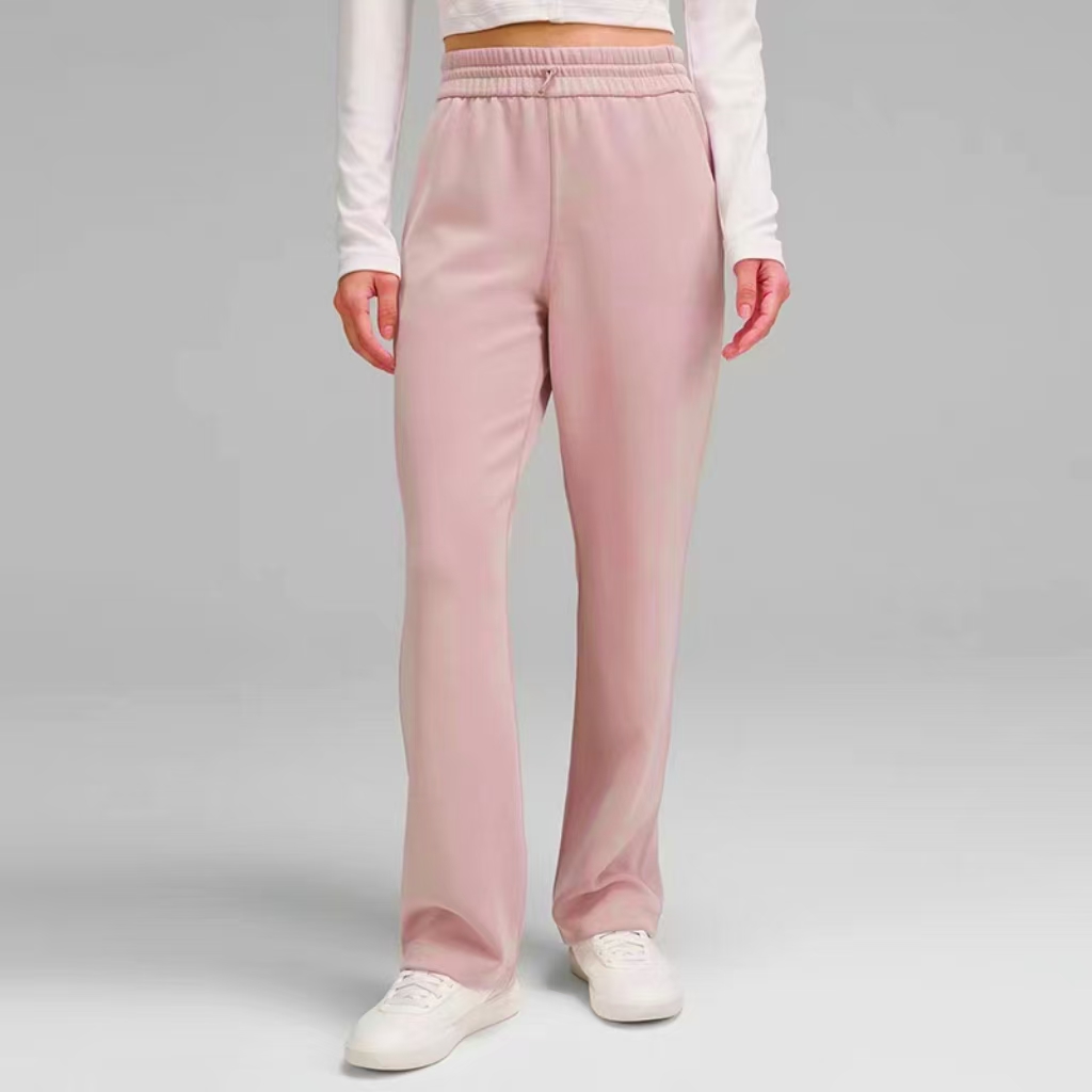 LLsoft休闲裤高腰长裤直筒裤垂感卫裤砂洗空气层女裤提臀显瘦神裤