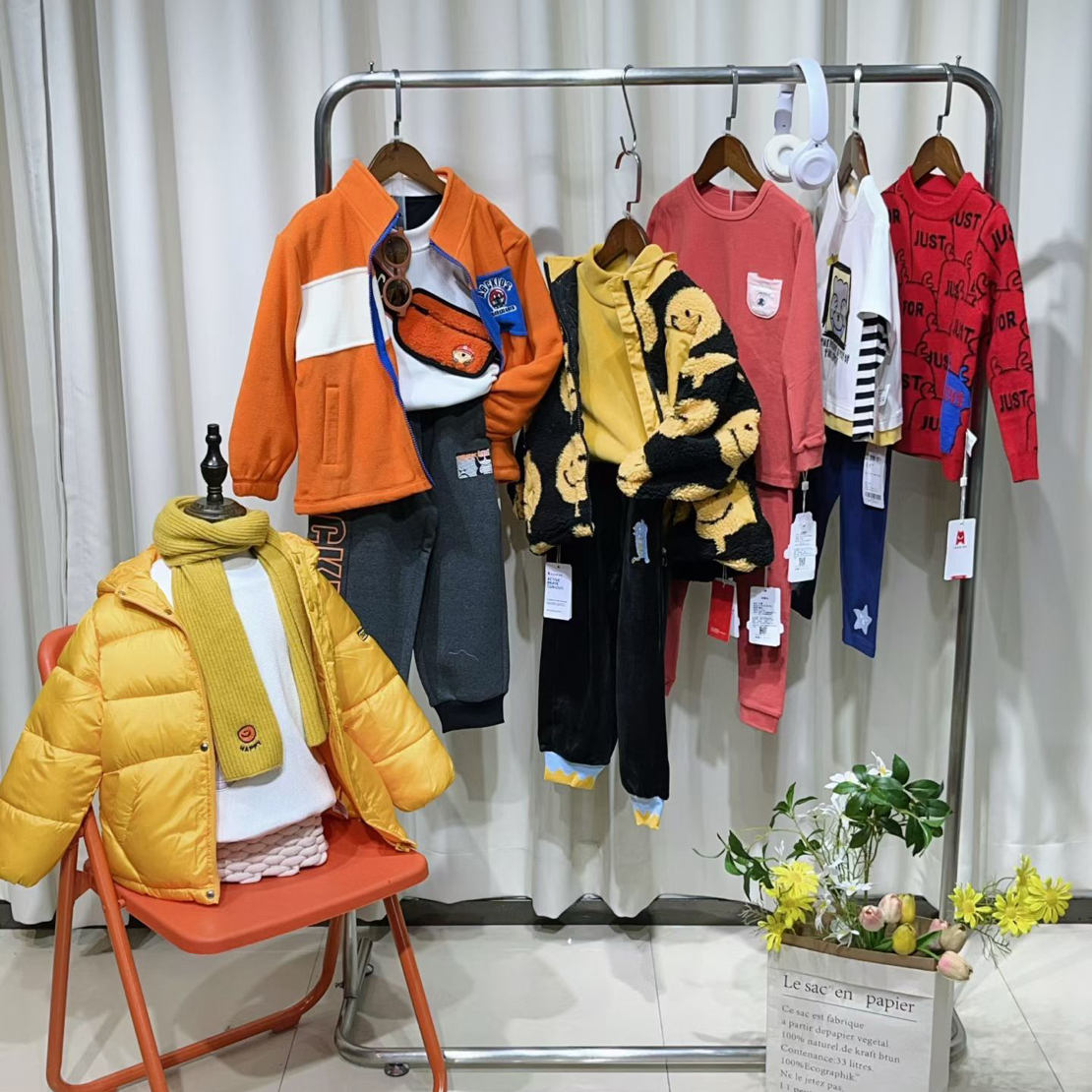 冬季加绒加厚保暖外套男女童毛毛衣中小童冬装