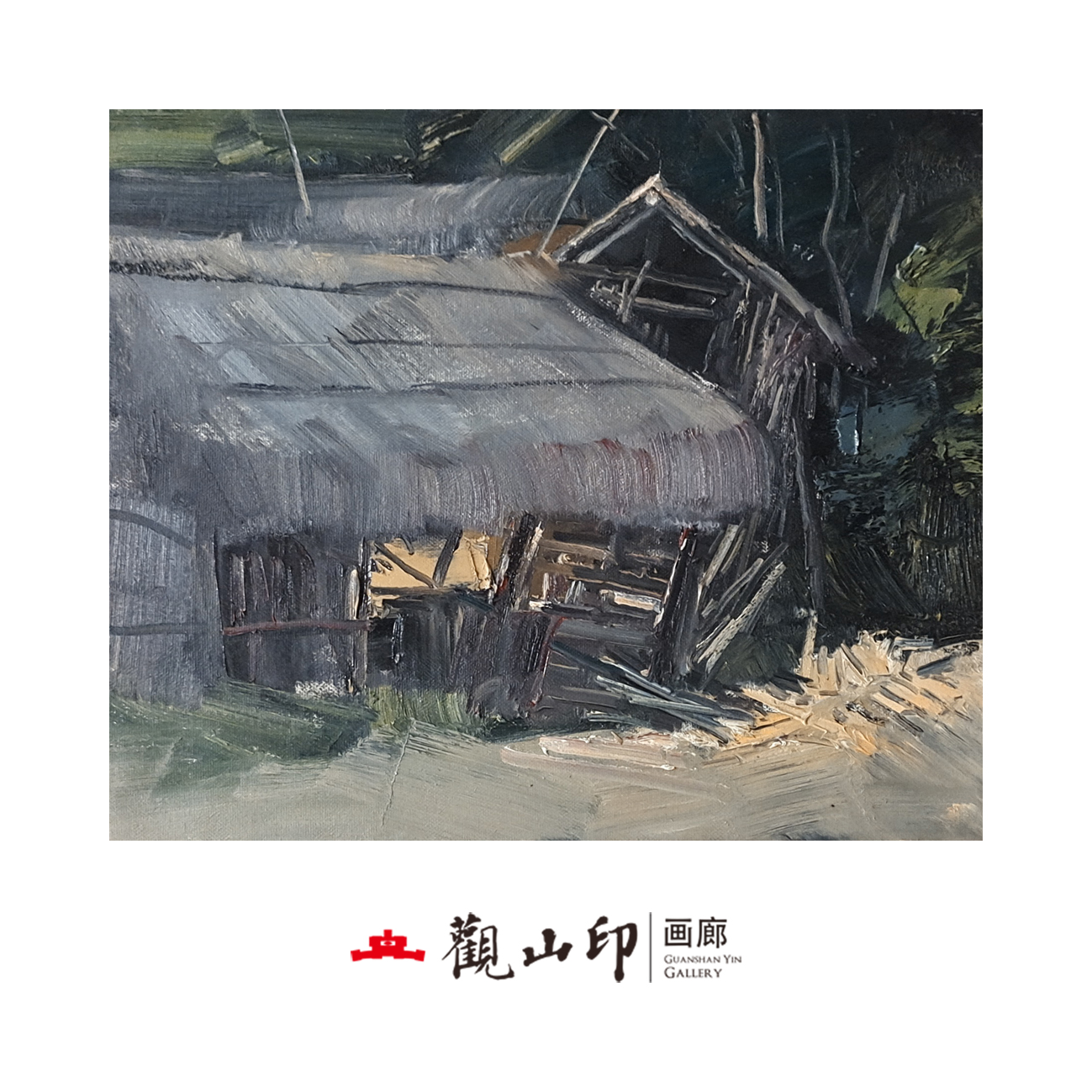 SMK原创手绘风景油画50x60cm丛林作品2265
