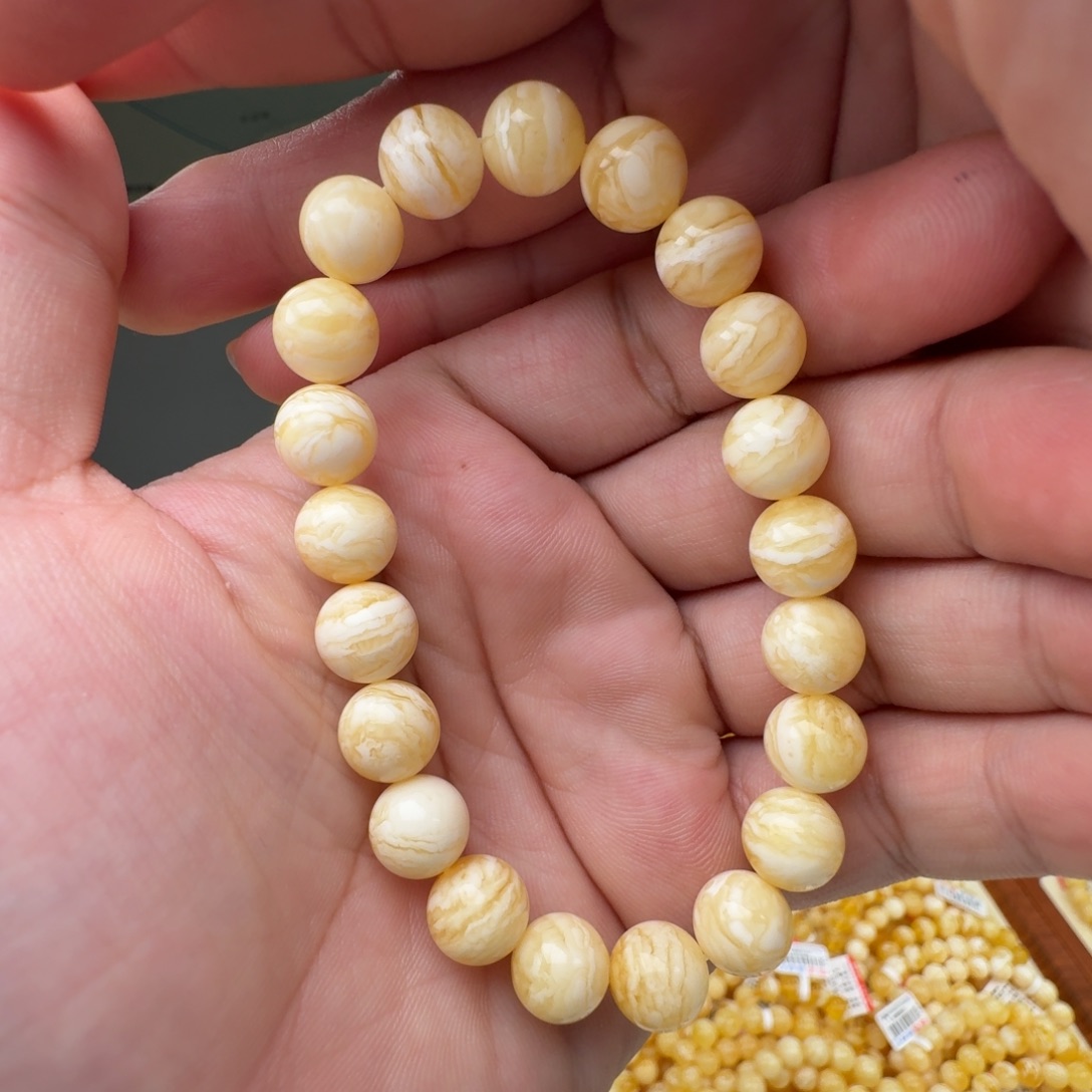 琥珀未镶嵌裸石蜜蜡手串