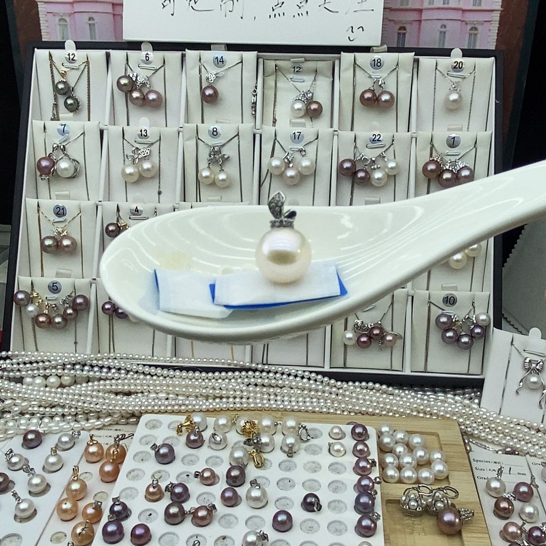 吊坠(不含链)淡水珍珠银S925镶嵌