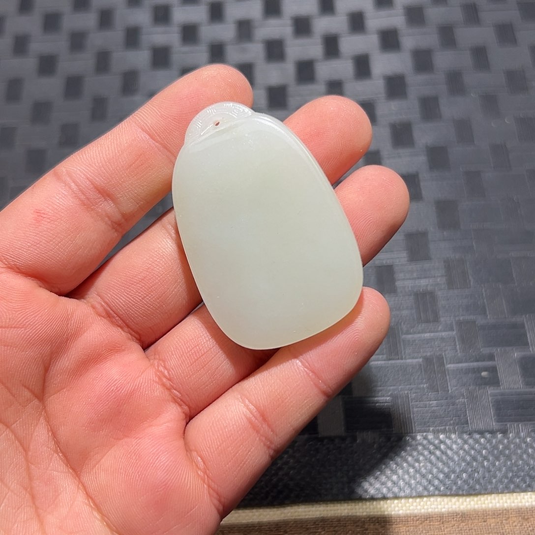 和田玉且末料白玉无事牌未镶嵌