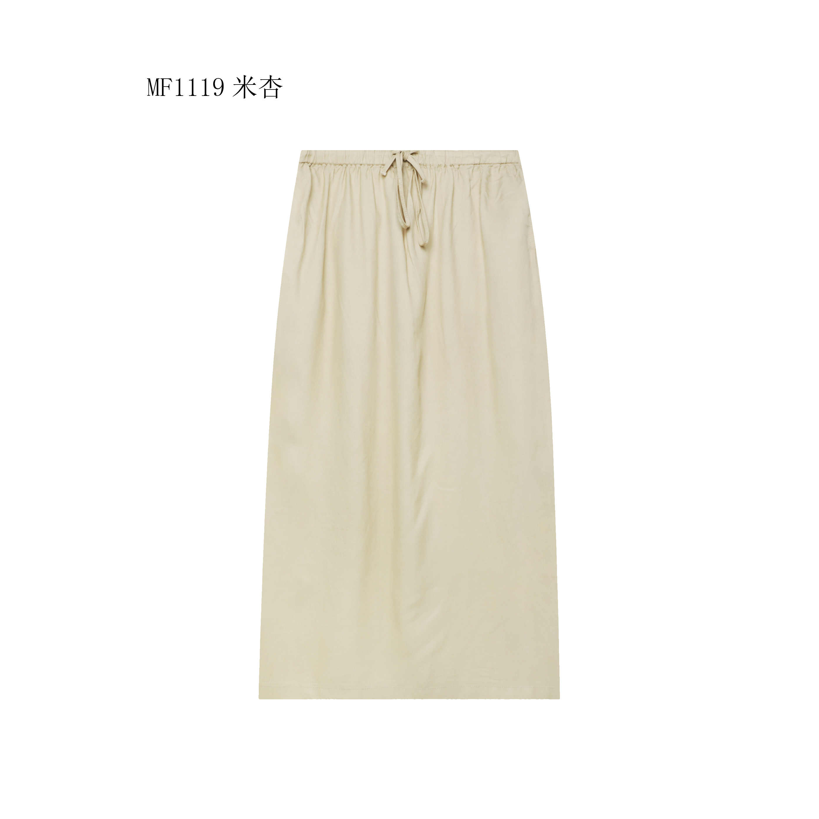 【麻訪家】MF1119米杏文艺复古宽松休闲百搭直筒半身裙
