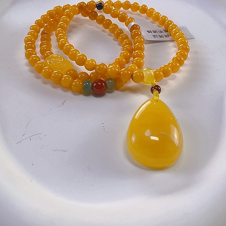 蜜蜡手链未镶嵌哆**宝水滴