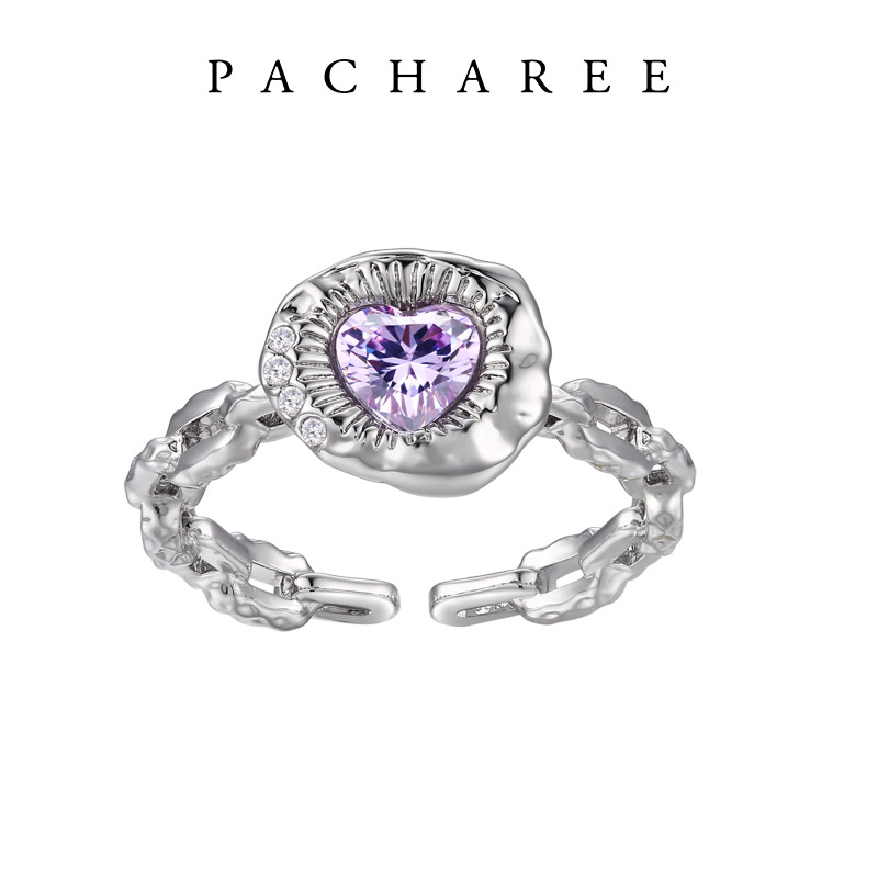 合金合成锆石戒指 玲珑流光系列玲珑流光戒指500026