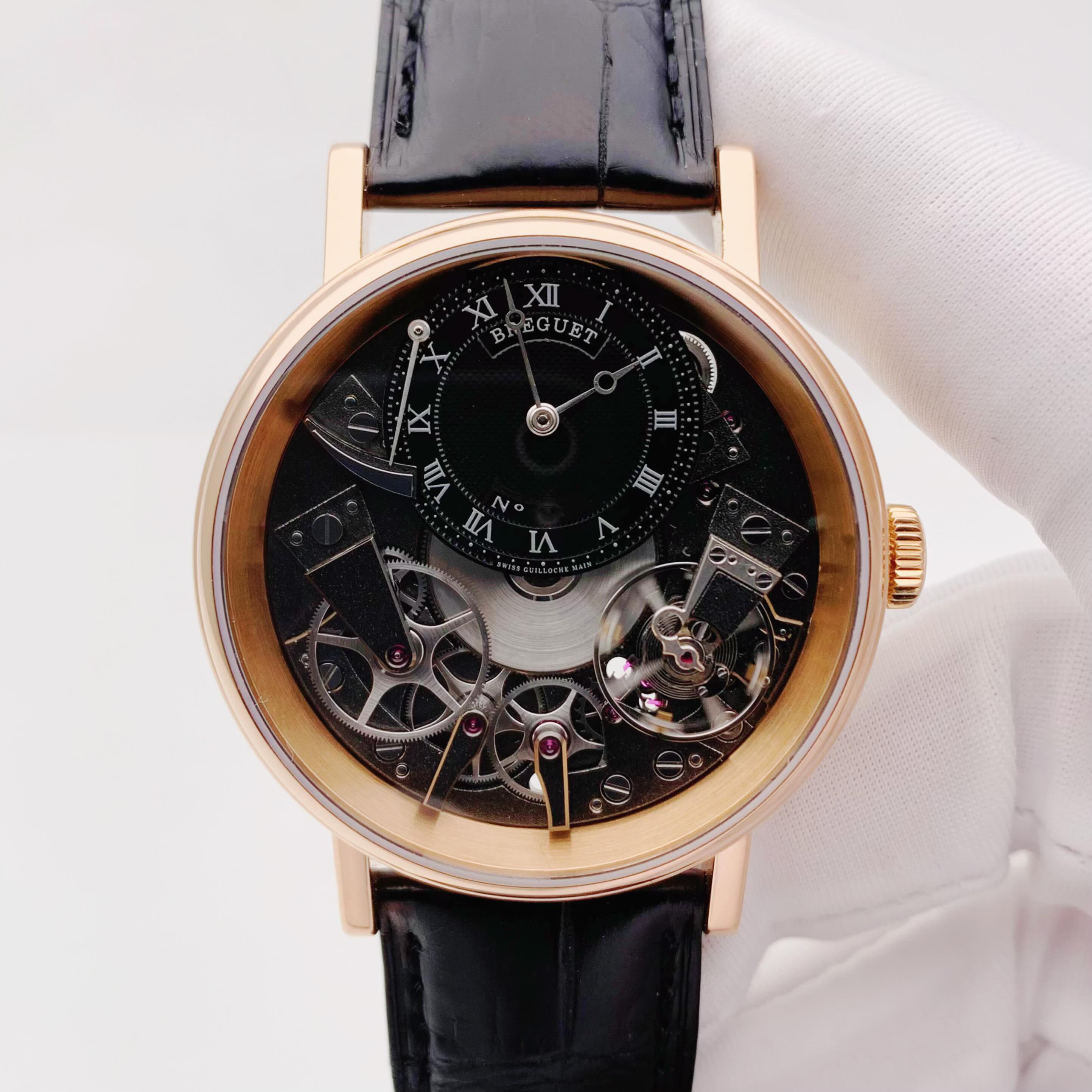 99新  宝玑7057BR｜40表径镂空表盘｜手动机械玫瑰金｜工价25万9