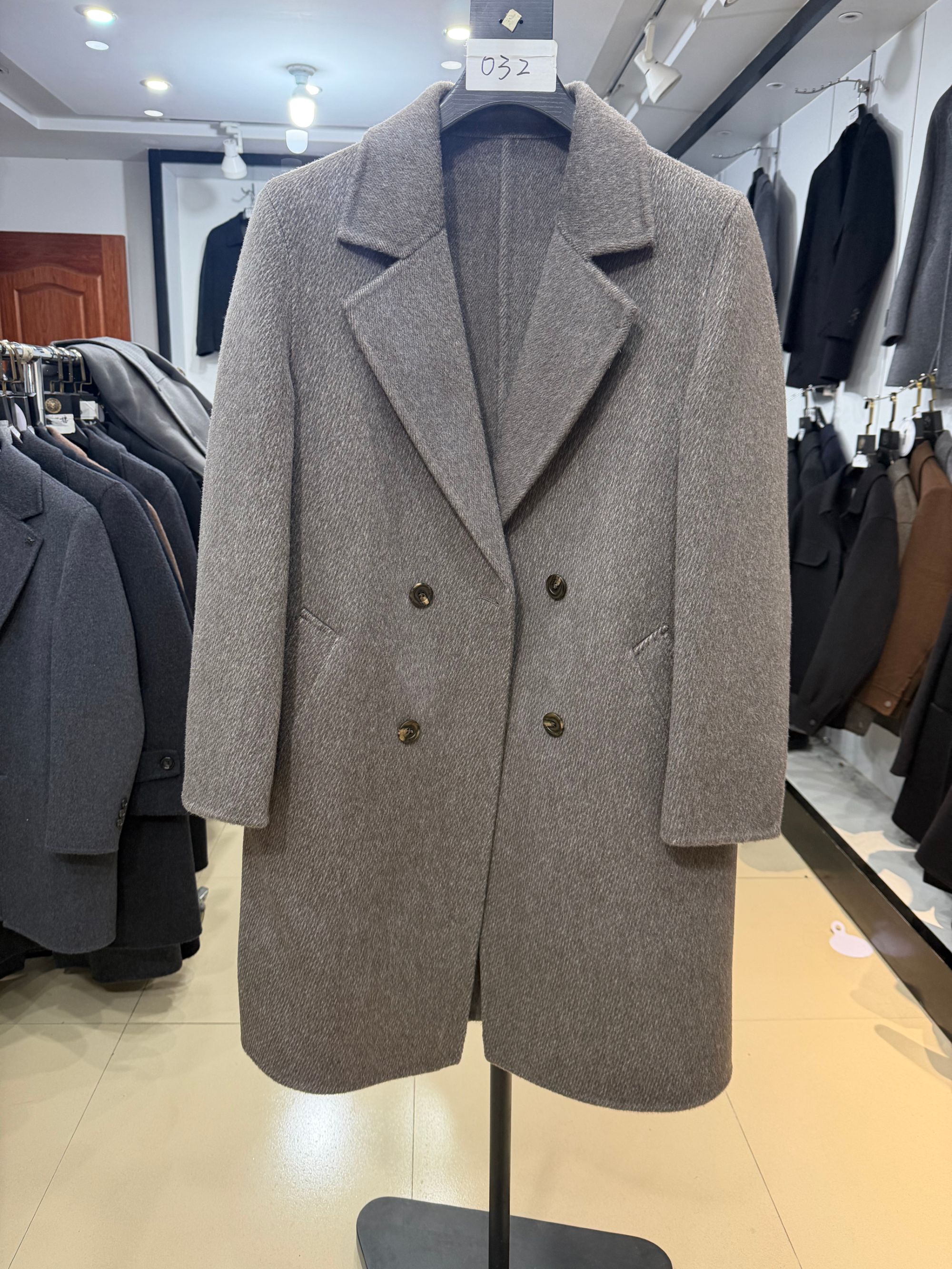 100羊毛手缝双面羊毛大衣男士中长款2025冬季新款高级感西装外套