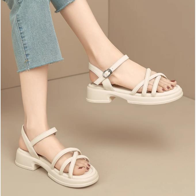 夏款1255时尚厚底交叉带凉鞋24X