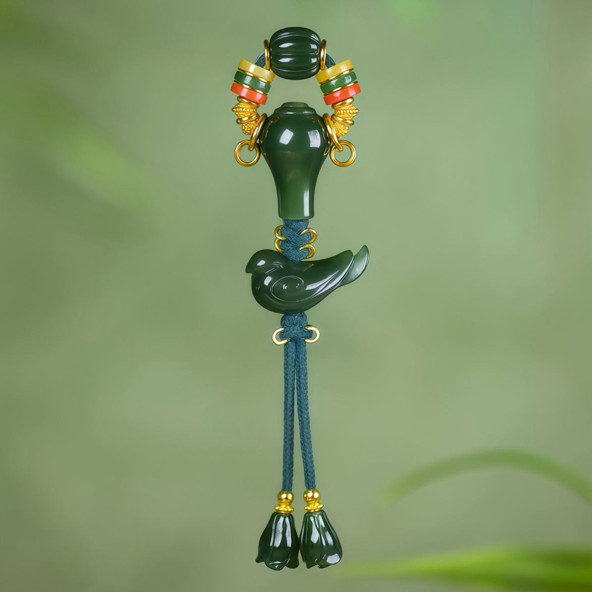 【玉道出品】和田玉碧玉 春季系列  金版配饰手工搭配DIY