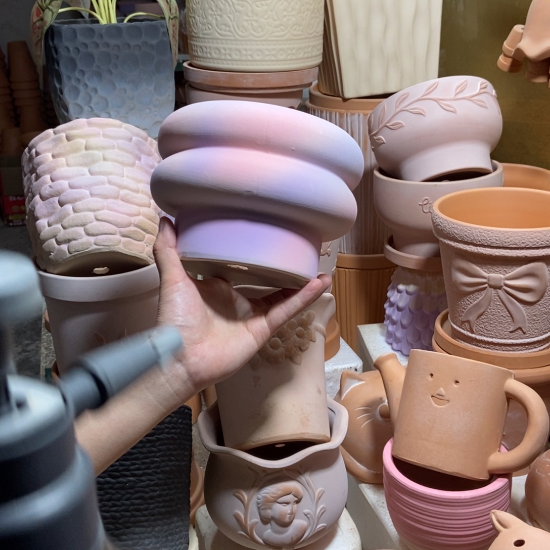 17×12彩色甜甜圈 粗陶1个