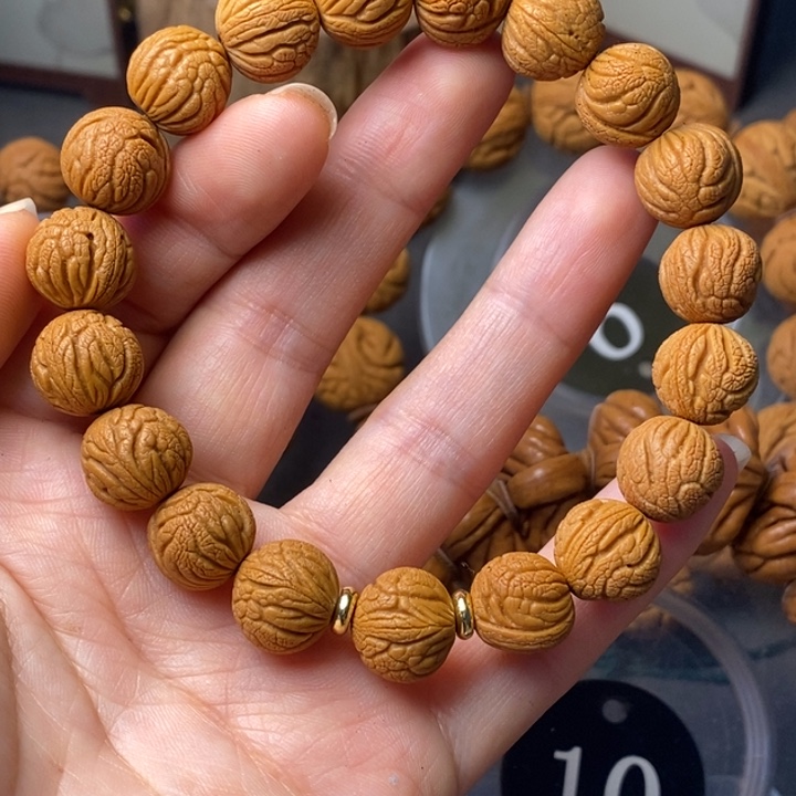 文玩核桃手串秦岭野生龙纹桃核13