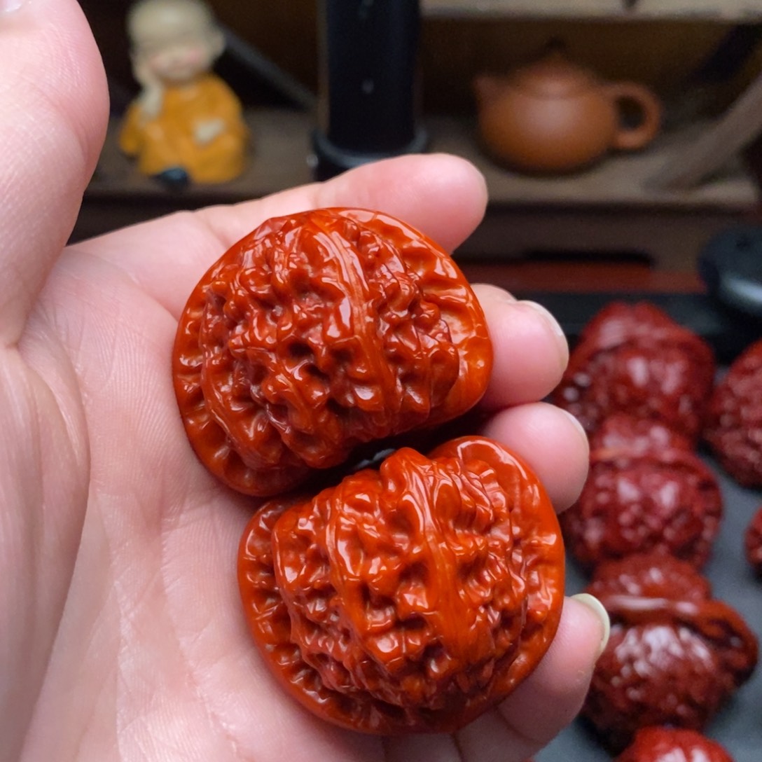 吊坠文玩核桃38白狮子