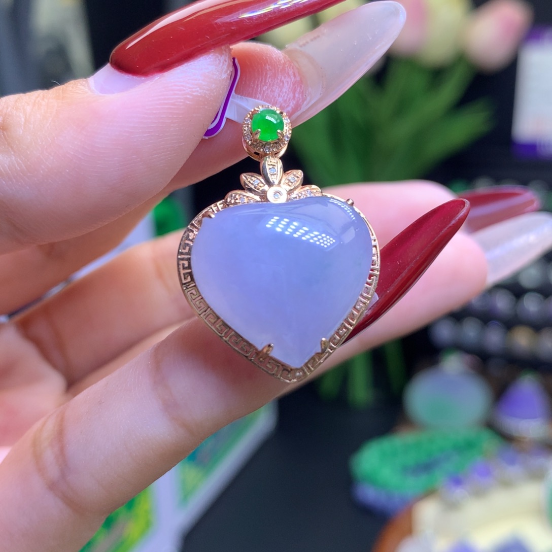 翡翠颈饰18K金镶嵌天然