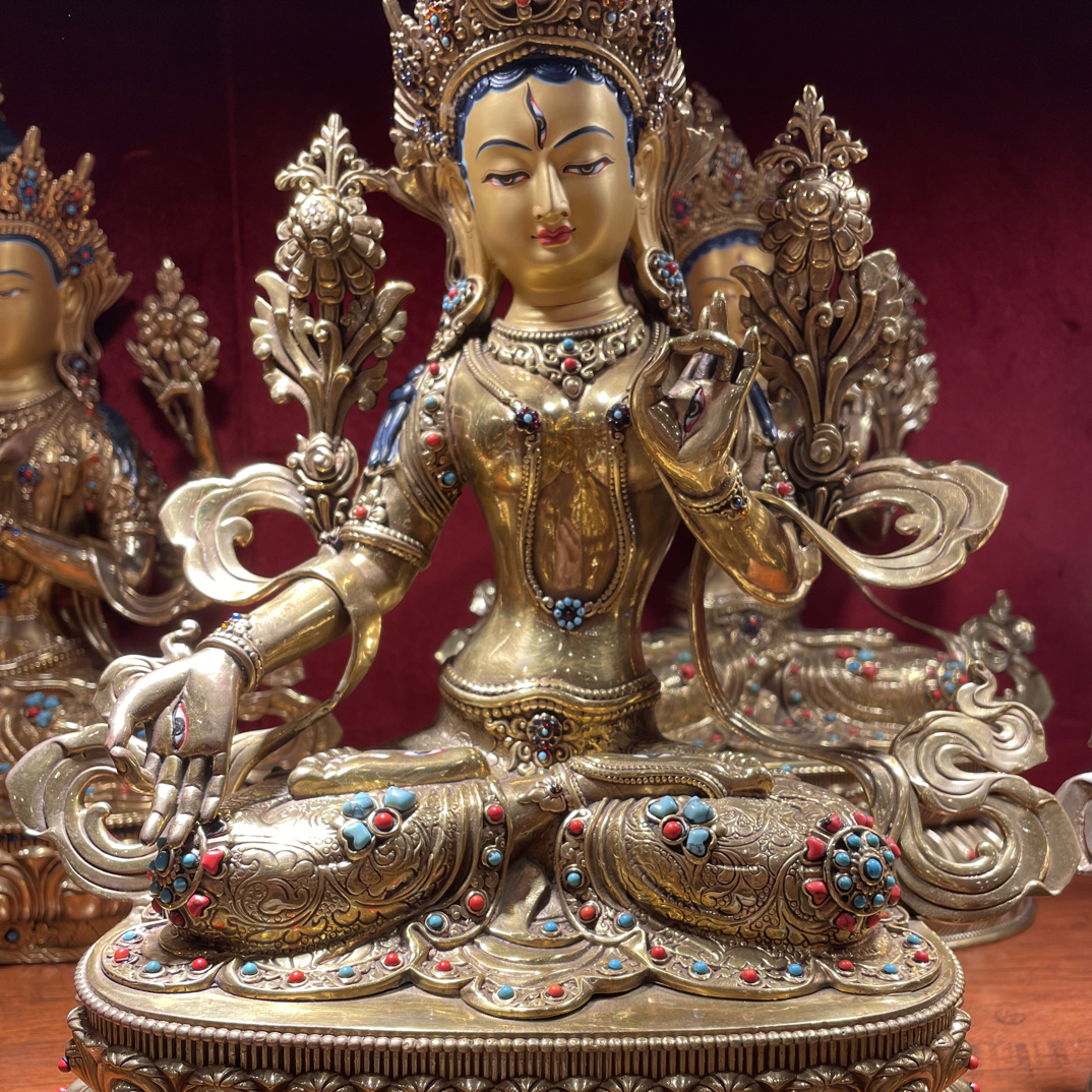 33加背光40白度母老造像