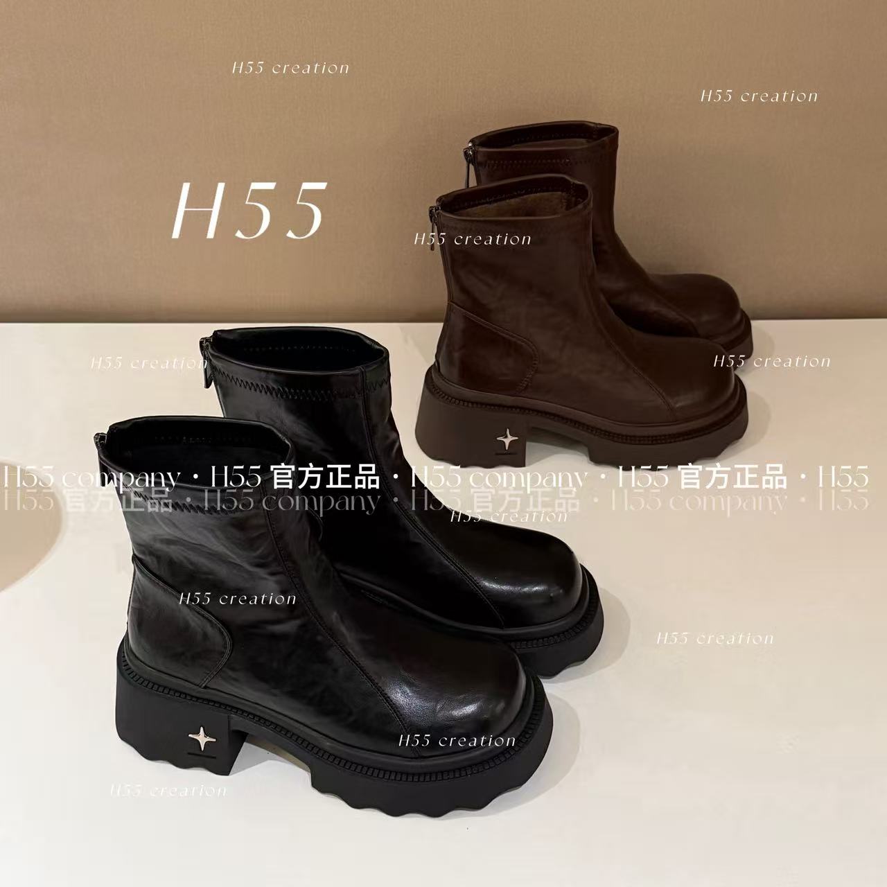 H55女鞋【单/棉】黑桃骑士｜手抓纹瘦瘦靴6.5cm03-3042-GZ