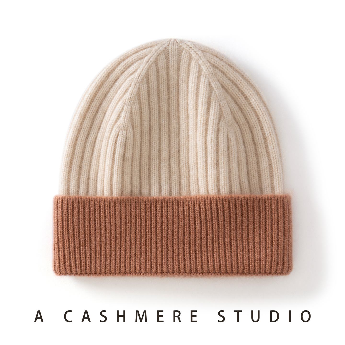 秋冬新款儿童山羊绒帽男女宝宝针织毛线帽时尚拼接加厚包头帽