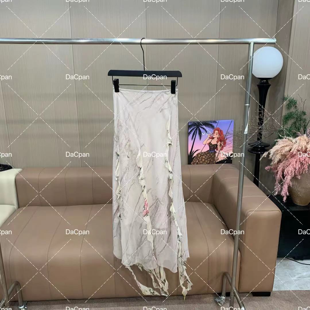 DACPAN-“薄雾浓云”晕染花边半身裙 2025/盼·25032709