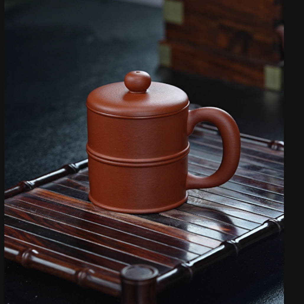 盖杯 顾华文全手工制作 矿标级红皮龙泥料 320毫升