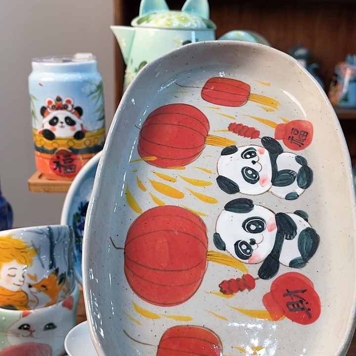 陶景德镇釉下手绘陶瓷 