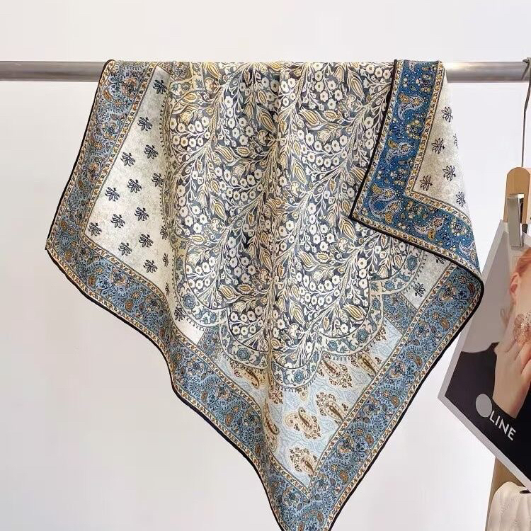 【莫奈花】杭州丝绸70×70香云丝毛高货国风百搭提花围巾丝巾