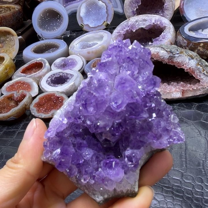 未镶嵌水晶珠宝半成品仙女紫花球