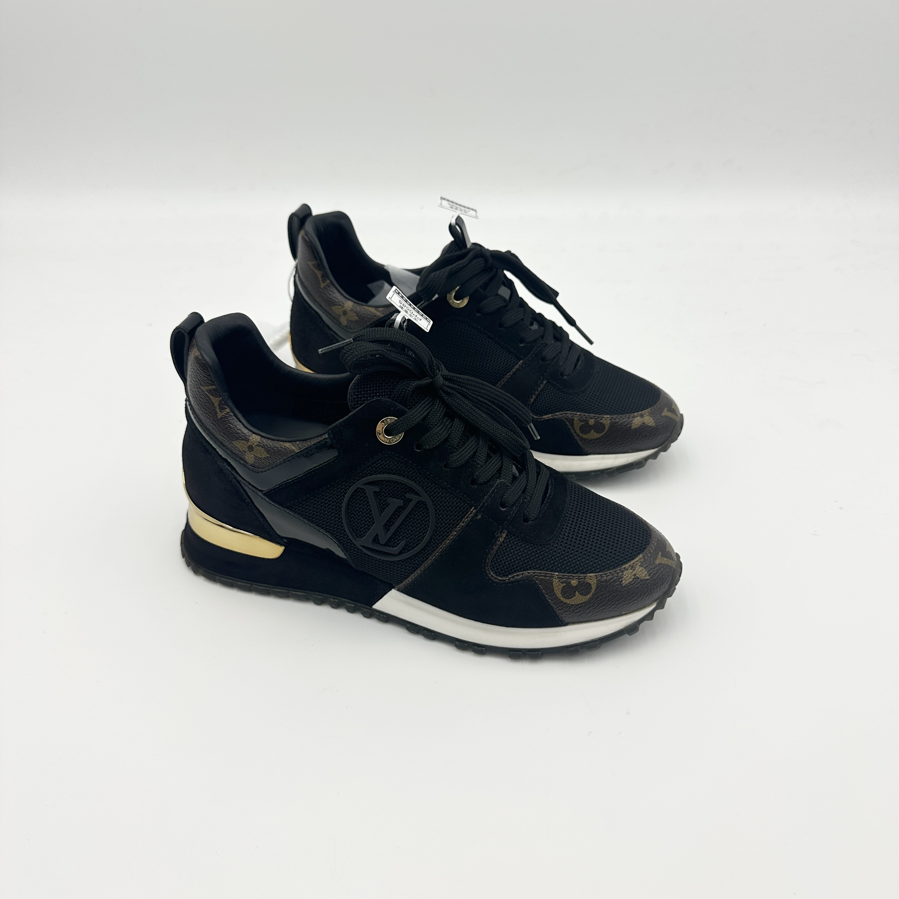 99新 LouisVuitton/路易威登 36码黑金棕老花runaway休闲鞋pp0585