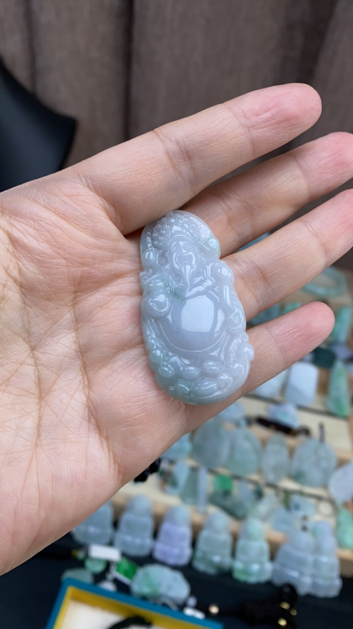 天然翡翠A货财神