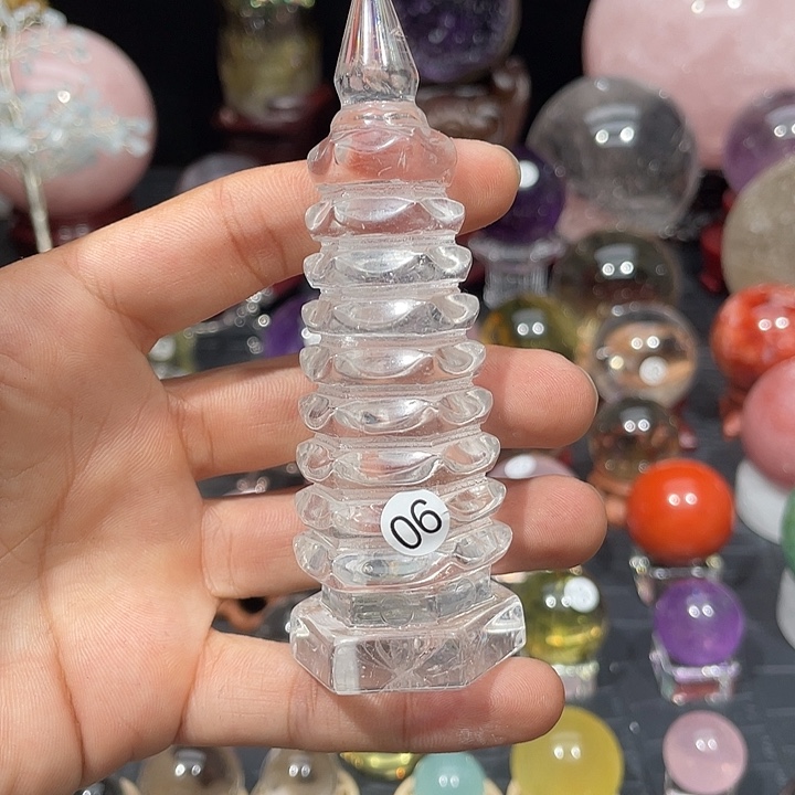 叶***子水晶珠宝半成品未镶嵌微瑕高10厘米