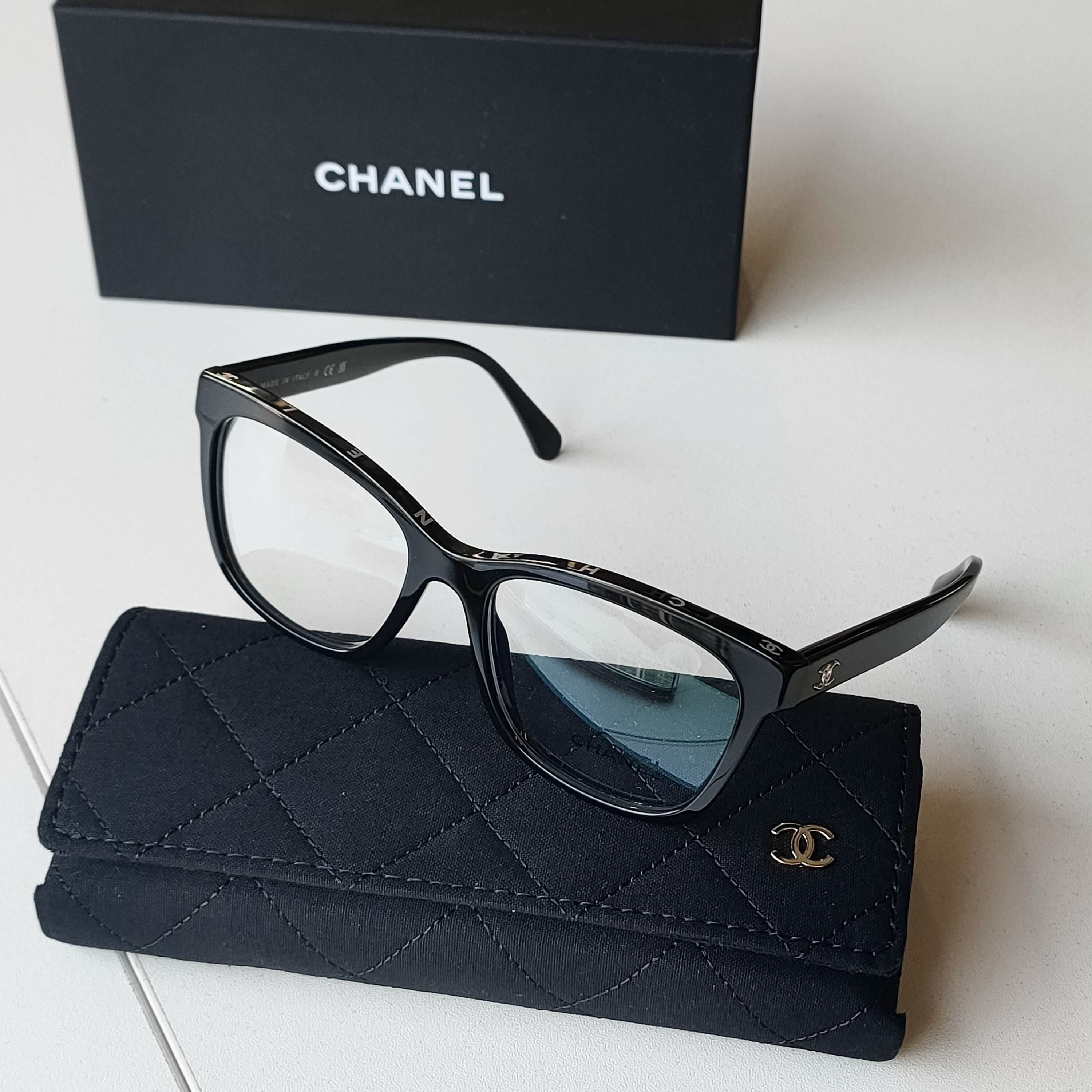 未使用 Chanel/香奈儿 Azul-【必备】3392/53黑方框字母平光镜