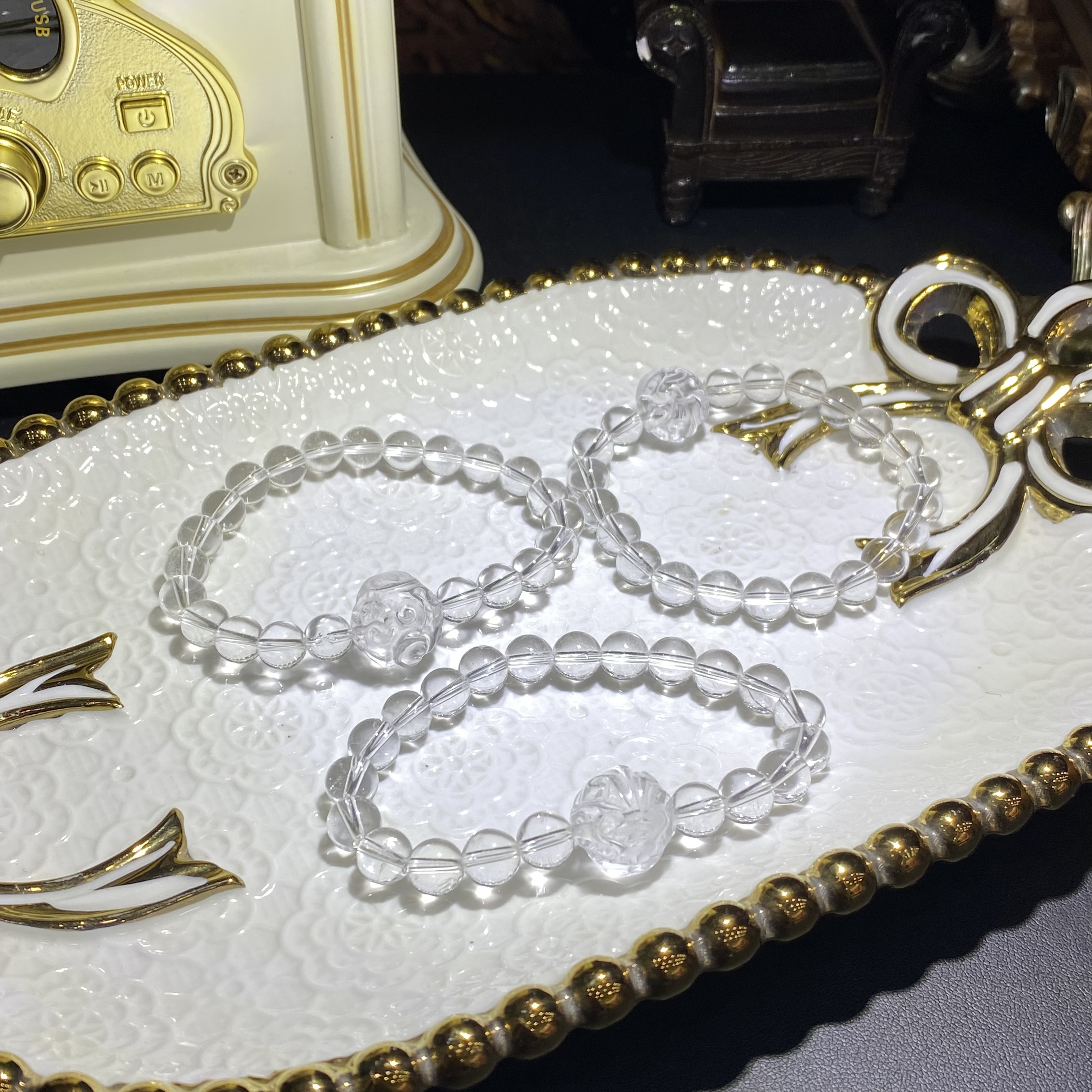 X218-天然白水晶手串单圈设计款-多样性发其一