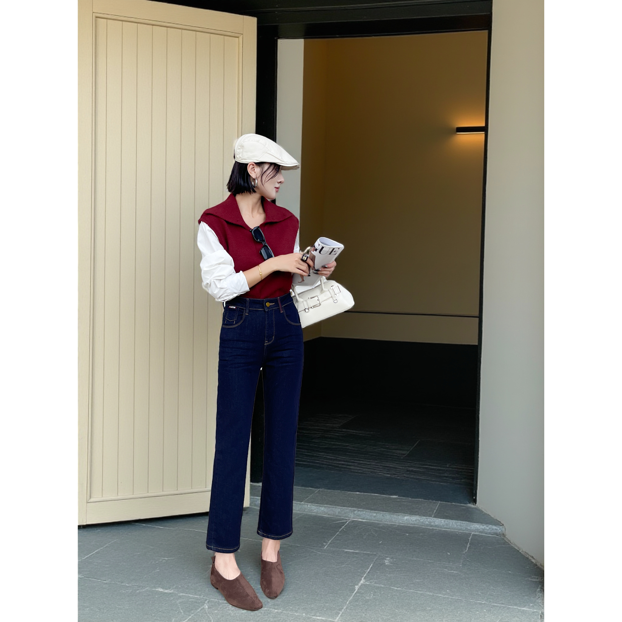 8312 新款百搭显瘦法棍裤