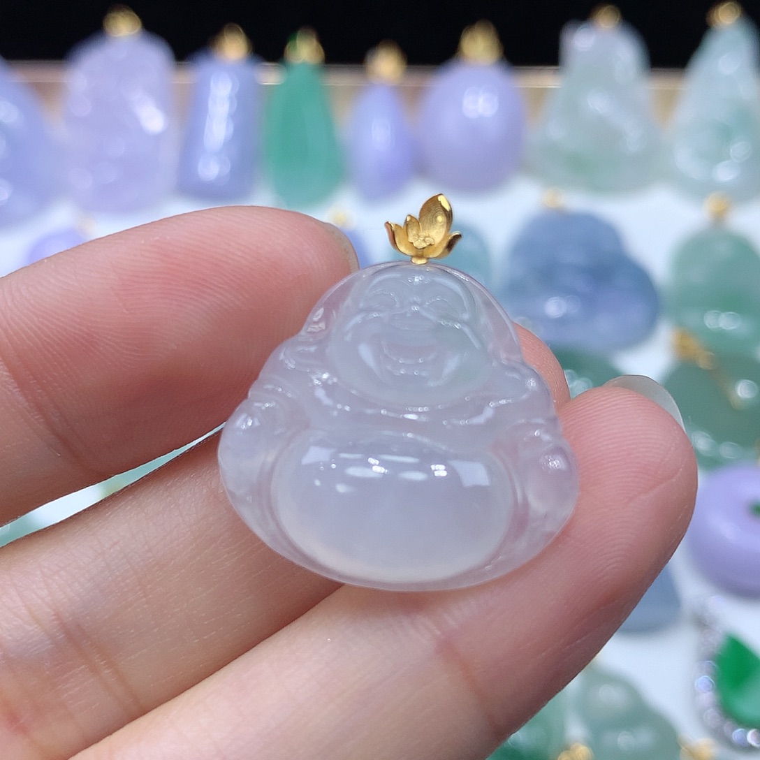 颈饰18K金镶嵌翡翠翡翠