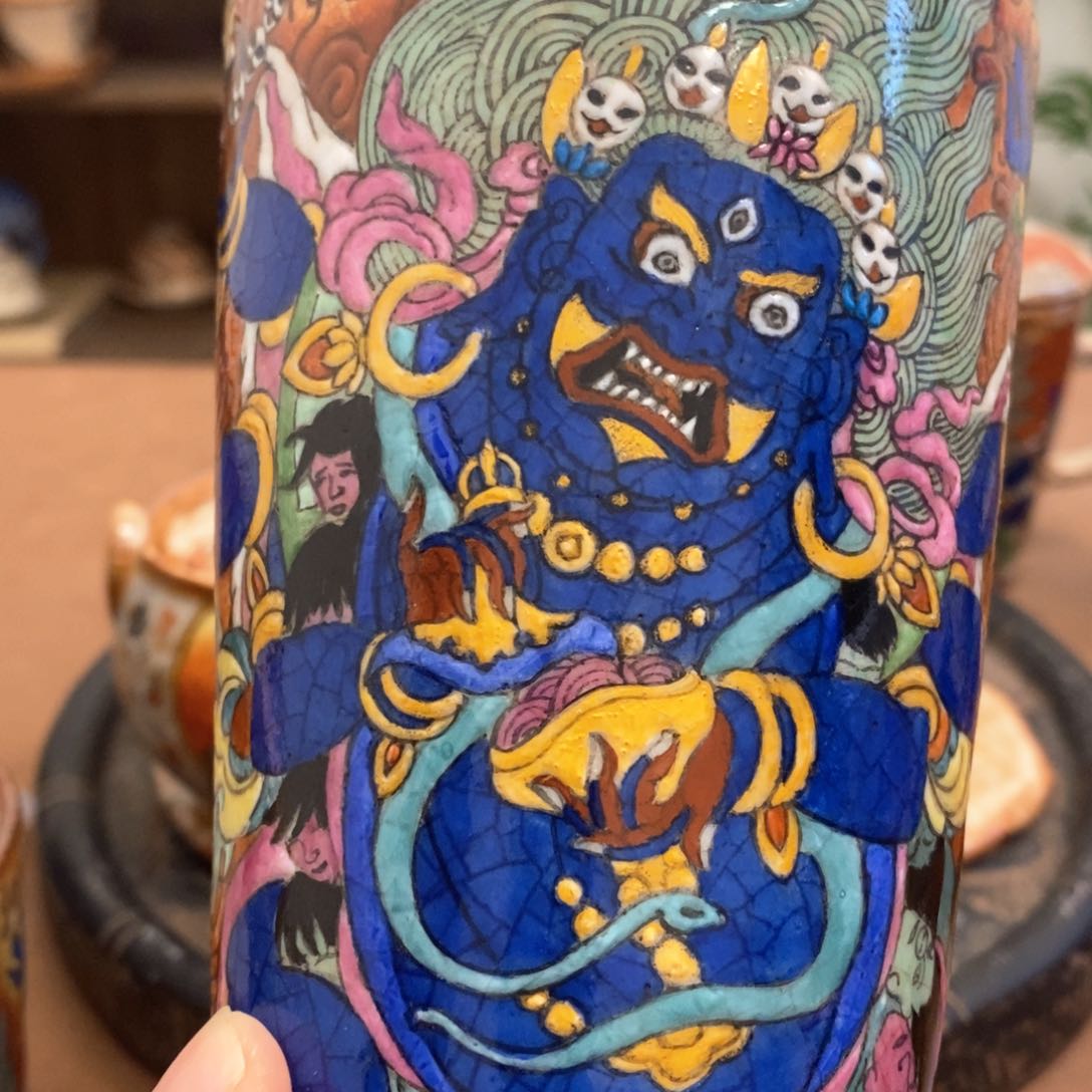 小****?手工手绘大黑天茶杯