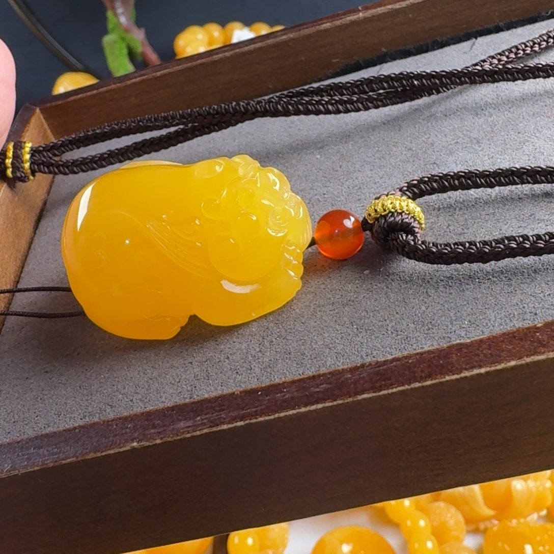 蜜蜡毛衣链未镶嵌